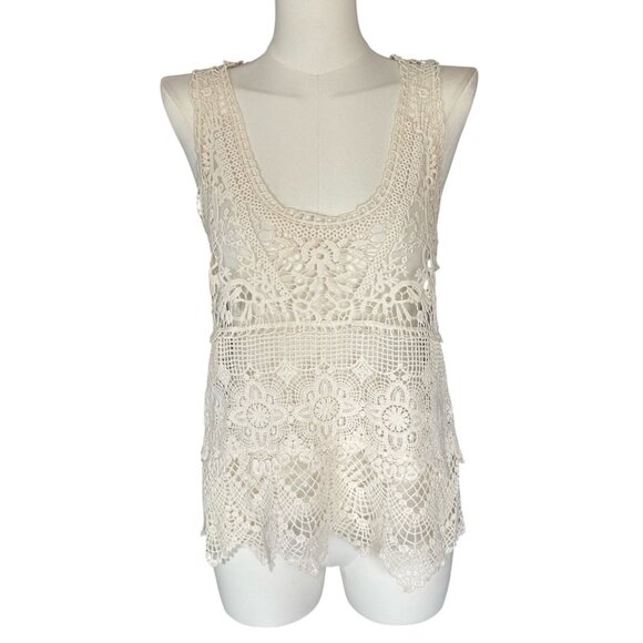 Wet Seal Y2K Lace Floral Sleeveless Pullover Top Women's Sz M - Picture 1 of 7